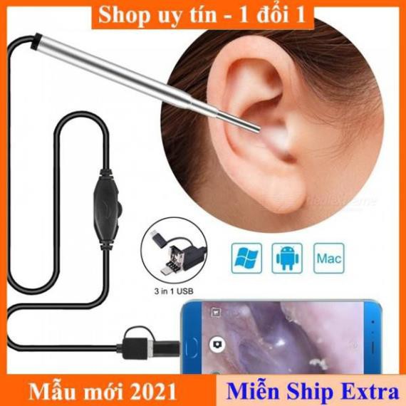 [ Xả kho tết] Camera nội soi y tế soi tai, mũi, họng kiêm - Máy lấy ráy tai HD Visual Earwas Clean Tool