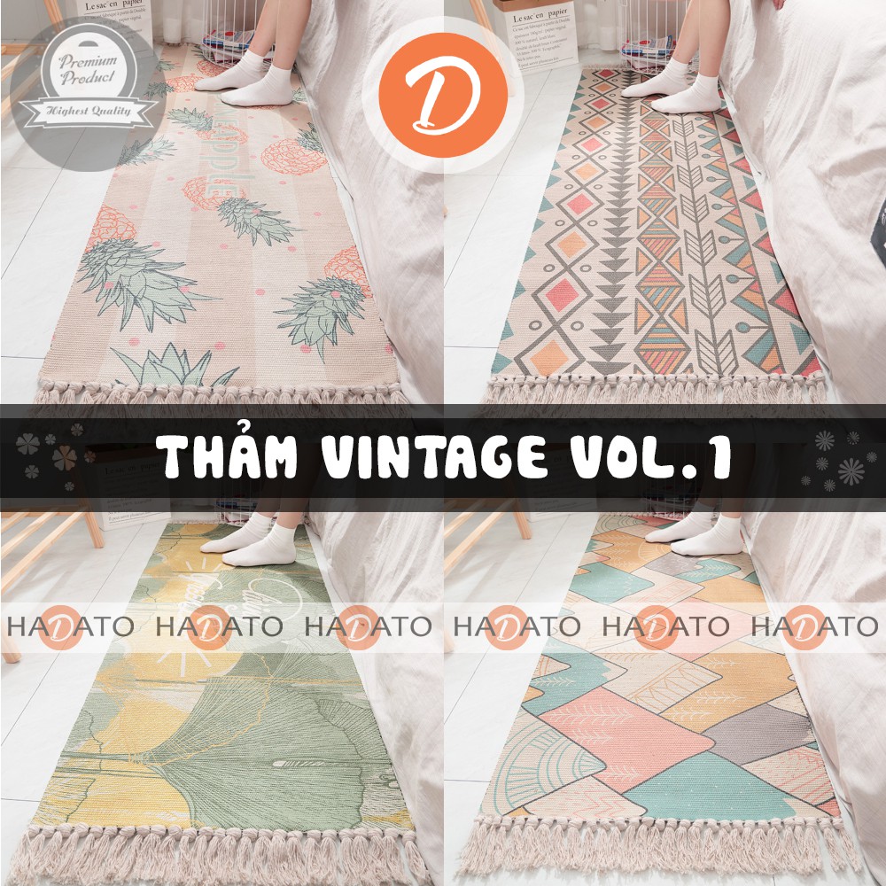 Thảm vintage THẢM scandinavian phong cách vintage có đế chống trượt CAO CẤP VOL1 - TR 1