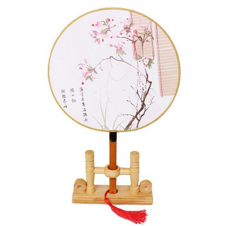 Quạt tròn thêu hoa dây tuyến bản đẹp bộ sưu tập quạt tròn cầm tay phong cách cổ trang Trung quốc cổ đại