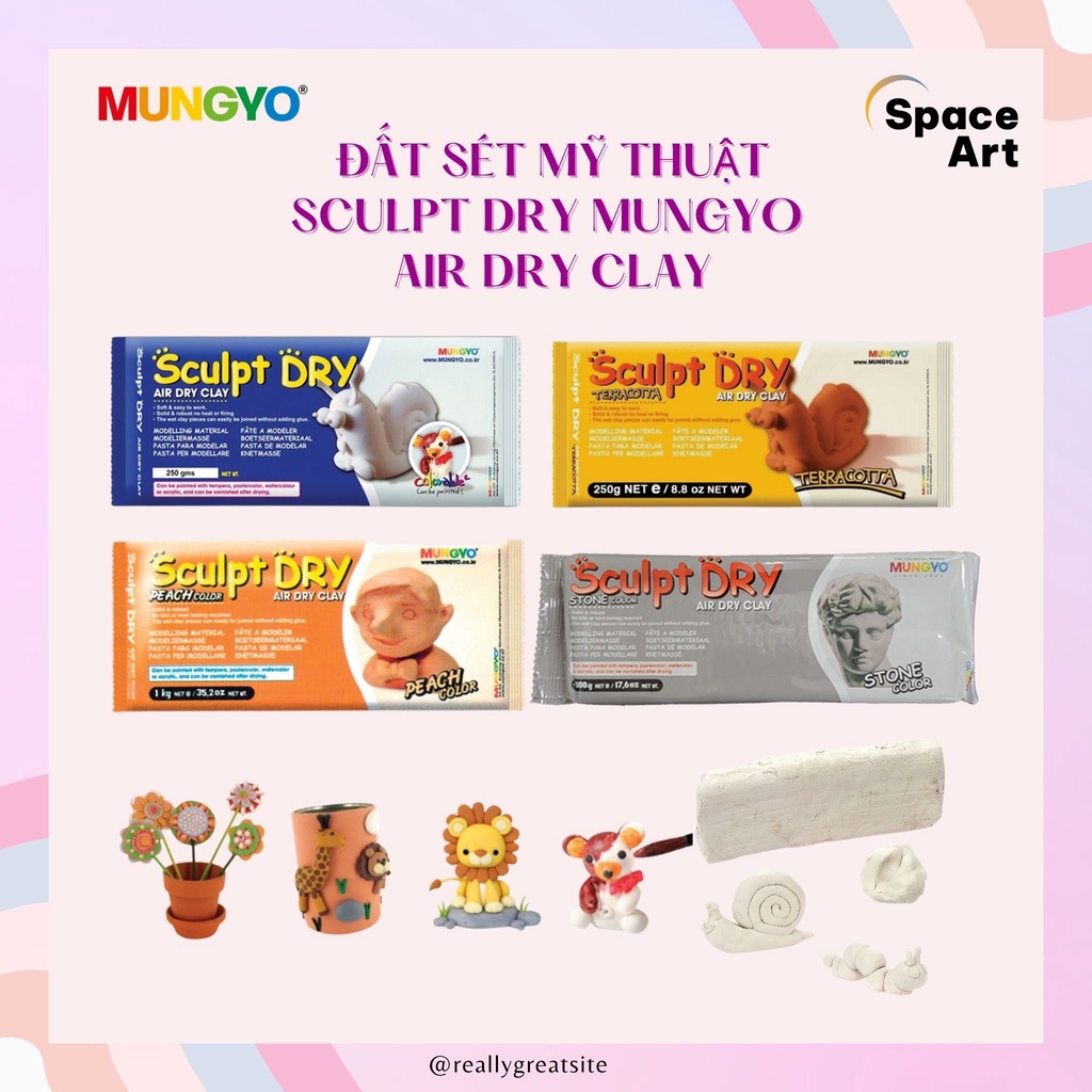 Đất sét mỹ thuật tự khô MUNGYO Hàn Quốc Air Dry Clay