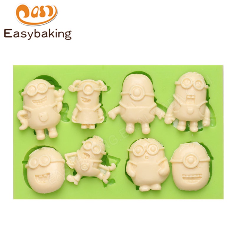 Set 8 Hình Nhân Vật Trong Phim Hoạt Hình Despicable Me Bằng Silicone &amp; Khuôn Tạo Hình Fondant Trang Trí Bánh