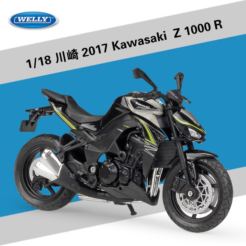 Mô hình xe mô tô Kawasaki Z1000 RR tỉ lệ 1:18 hãng Welly