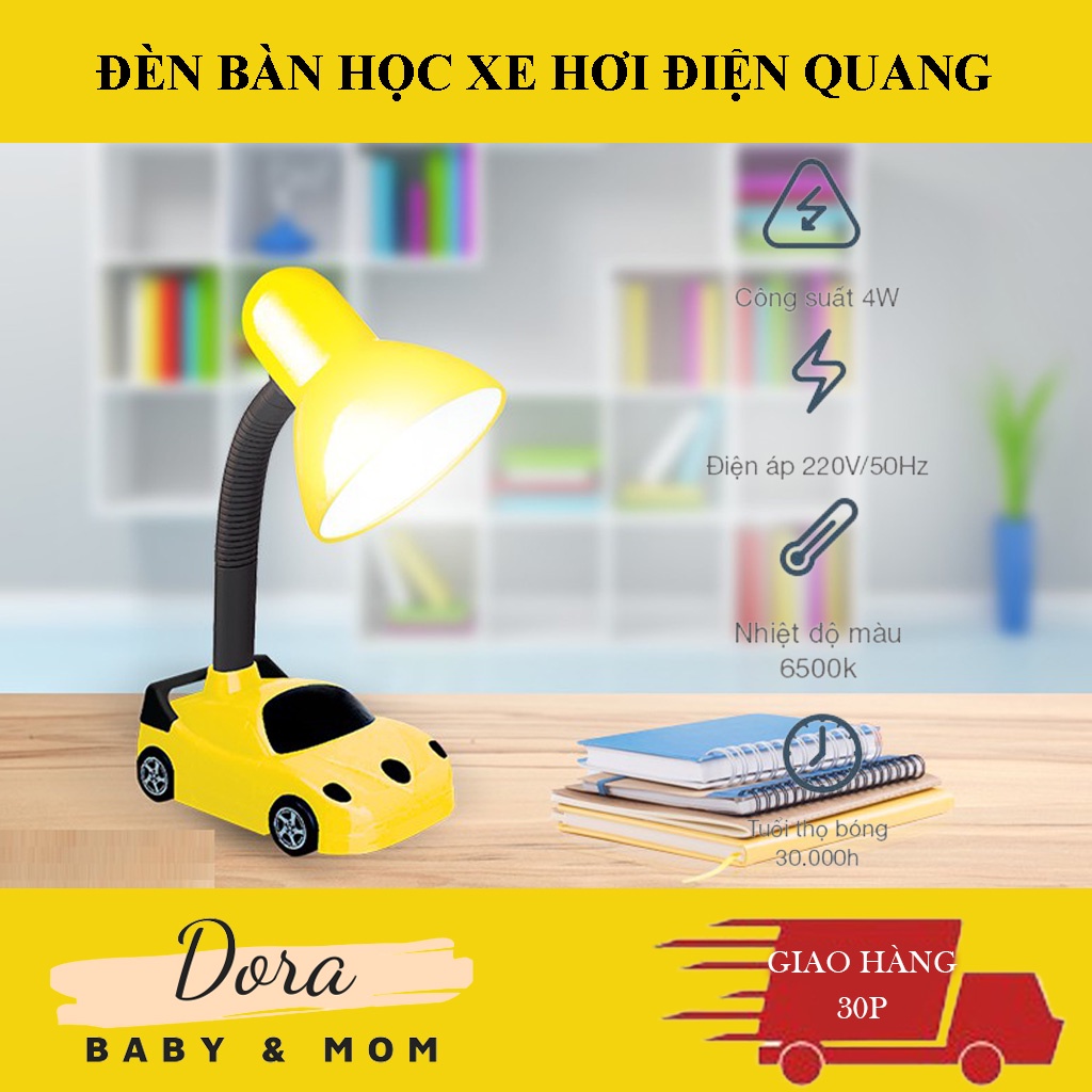 Đèn Bàn Học Chống Cận Thị Điện Quang Hình Xe Hơi, Bảo Vệ Mắt, Thị Lực Cho Bé Tuổi Thọ 30.000h
