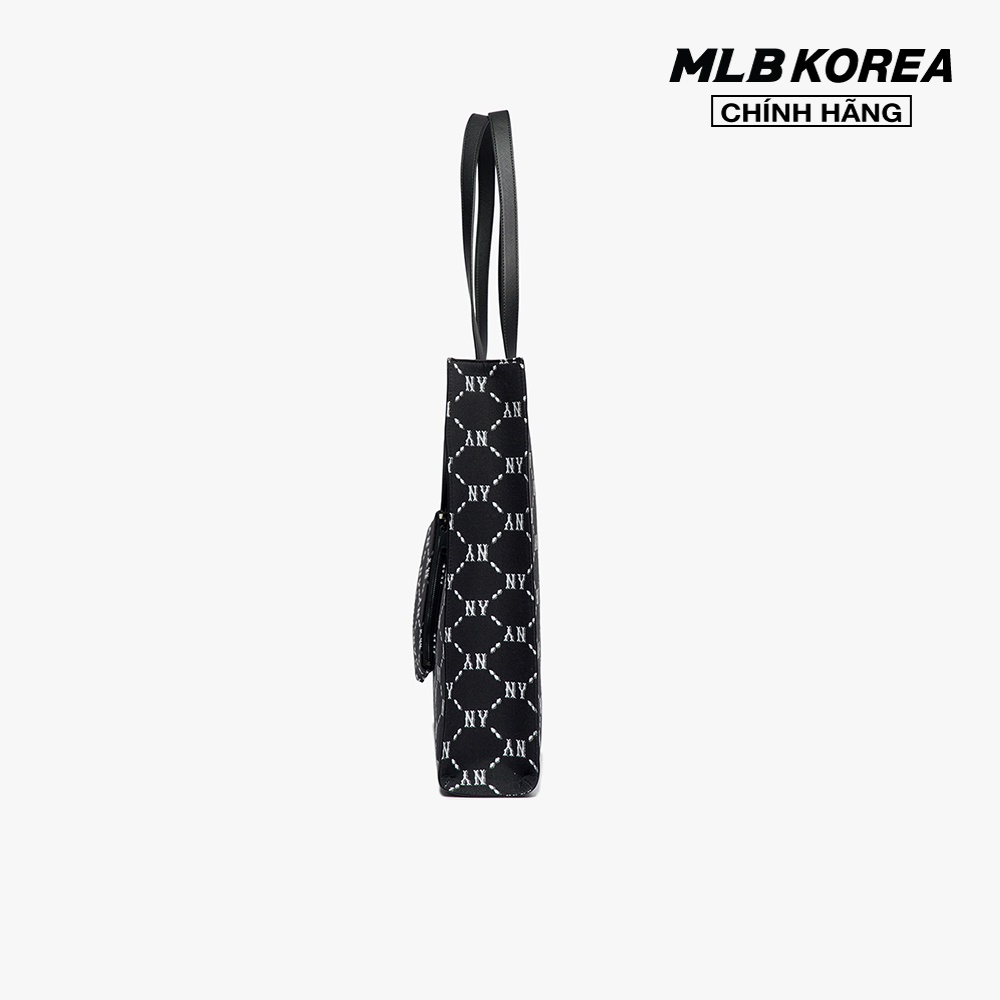 MLB - Túi tote chữ nhật Monogram Diamond Jacquard 3AORM012N-50BKS