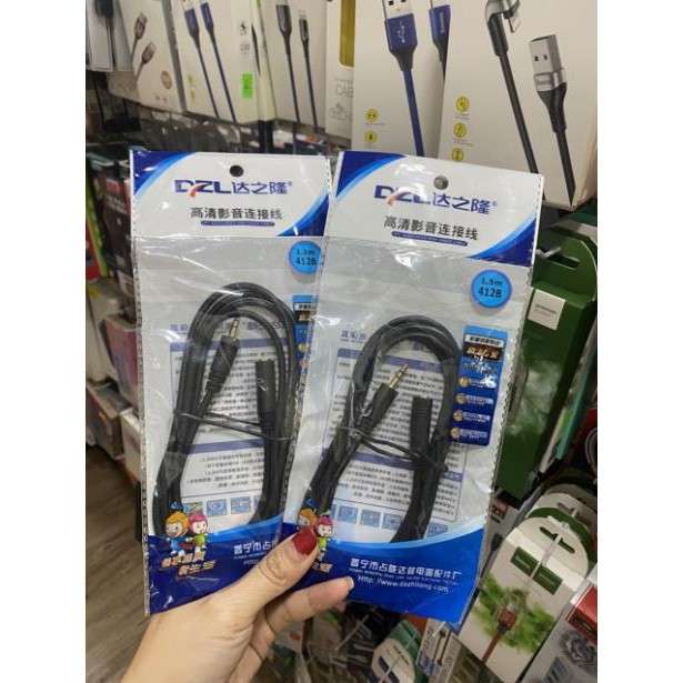 Dây AUX nối dài chuyển đổi đầu cắm đực thành đầu cắm cái jack 3.5mm dài 1.5M, 3M