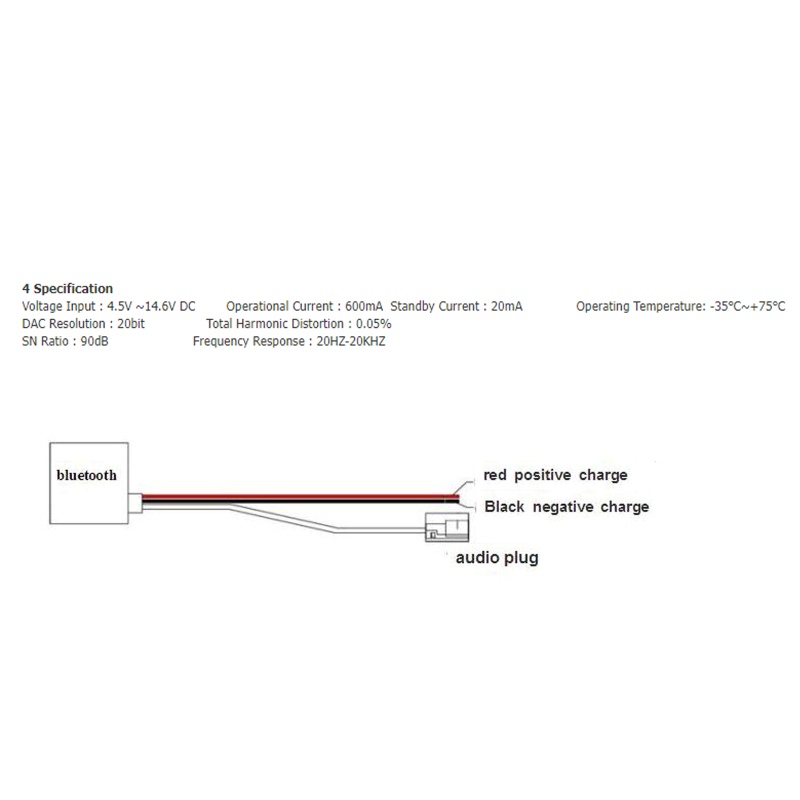 Cáp Nhận Tín Hiệu Âm Thanh Bluetooth Cho IDA-X311 IDA-X313 CDA-7893 CDA-7894 CDA-7998 CDA-7998R