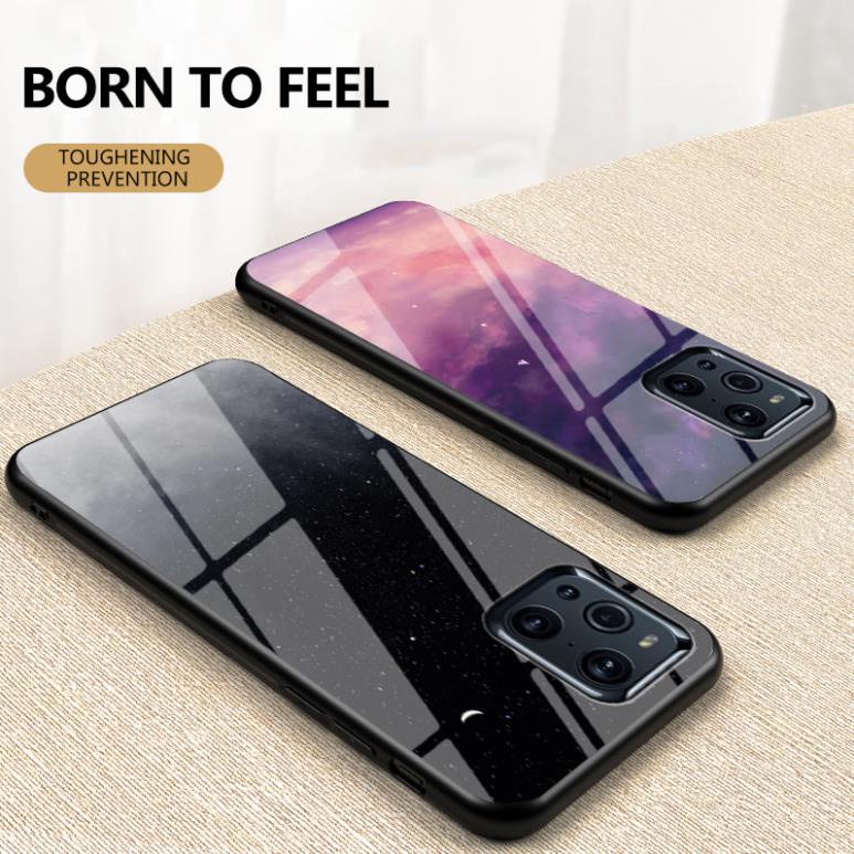 Ốp lưng OPPO Find X3/ X3 pro ép kính nano chống bể hoa tiết trời sao