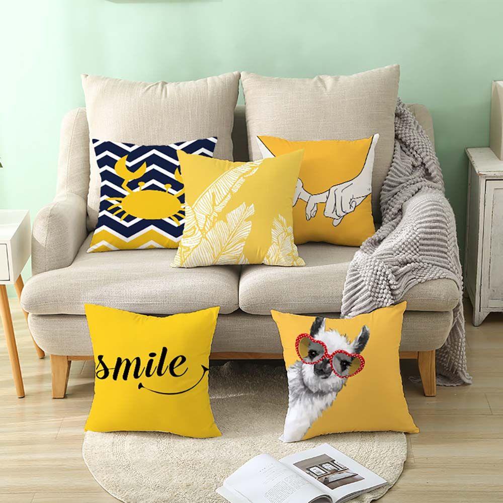 Vỏ Gối Polyester In Hình Lá Cây Thời Trang