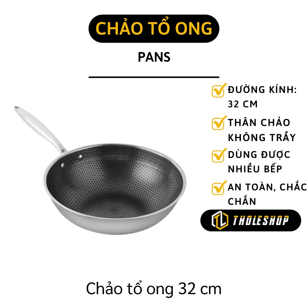 Chảo Chống Dính - Chảo Vân Tổ Ong Sâu Lòng 32Cm Siêu Chống Dính Inox 304 10459