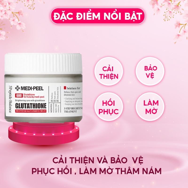 Kem Dưỡng Trắng Da MEDI-PEEL Glutathione 600 White Cream Medi Peel 50g Hàn Quốc, Dưỡng da trắng sáng ẩm mịn