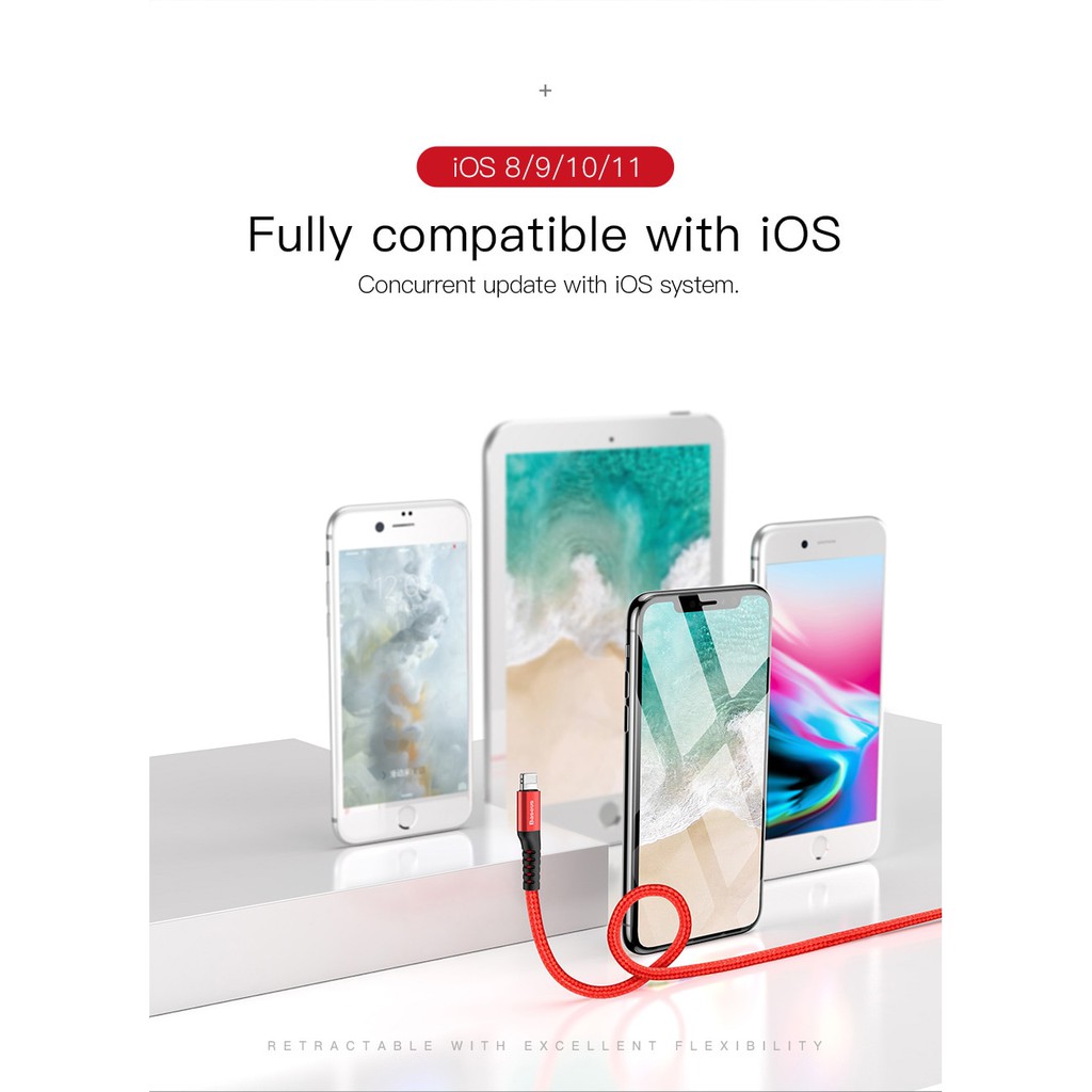 Cáp sạc lò xo baseus dành cho iphone