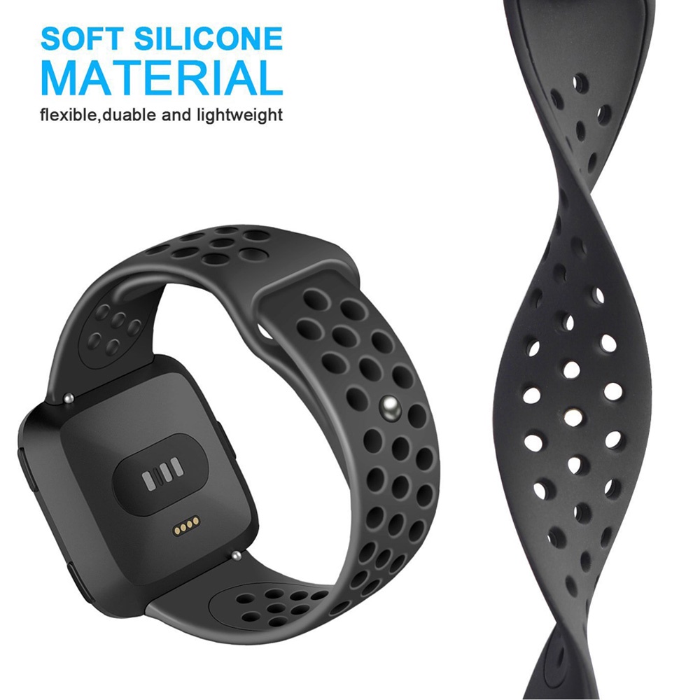 Dây đeo silicone thoáng khí thay thế cho đồng hồ thông minh Fitbit Versa 2 Lite