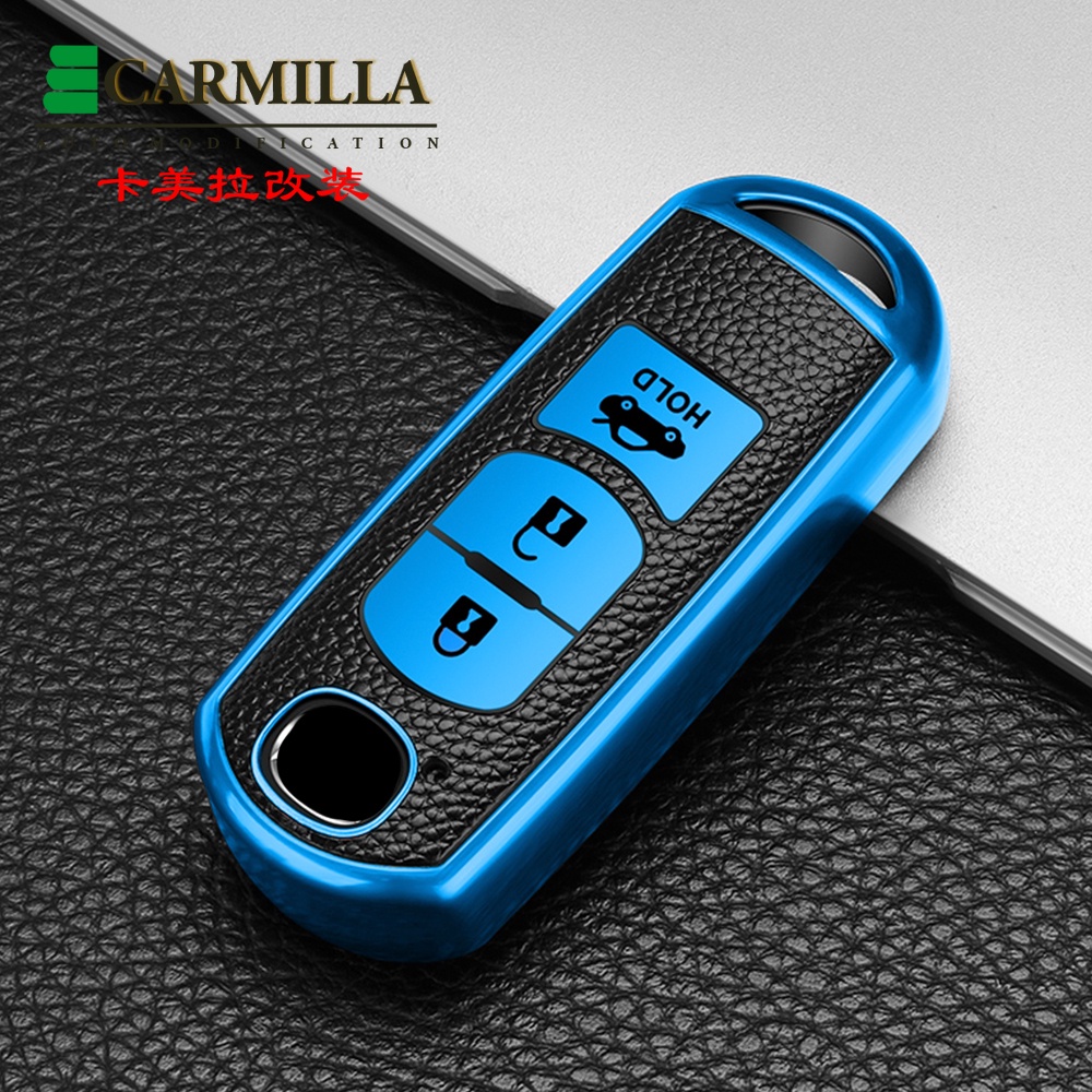 Vỏ bảo vệ chìa khóa thông minh bằng tpu sợi carbon cho Mazda 3 5 6 Axela Atenza Cx-5 Cx5 Cx-7 Cx-9