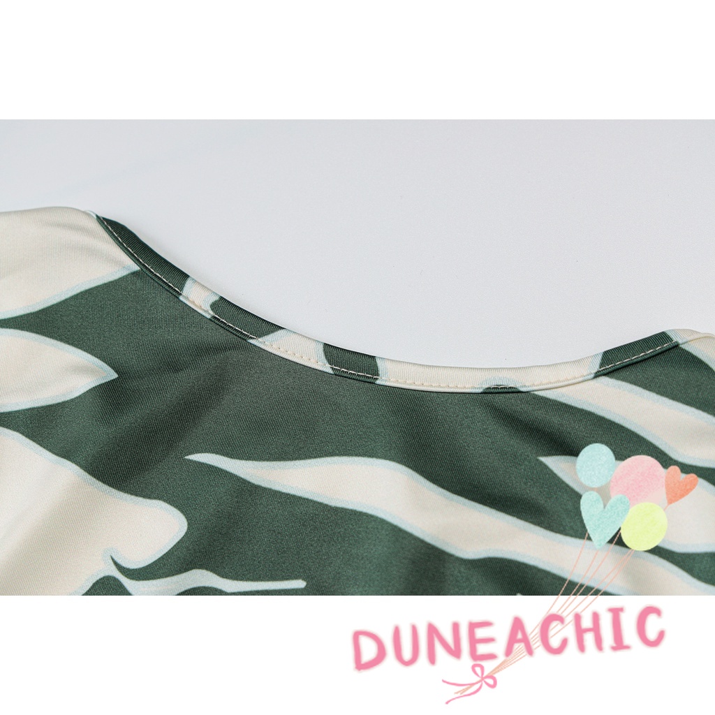 DUNEA Đầm tay dài hở lưng in họa tiết đáng yêu cho nữ