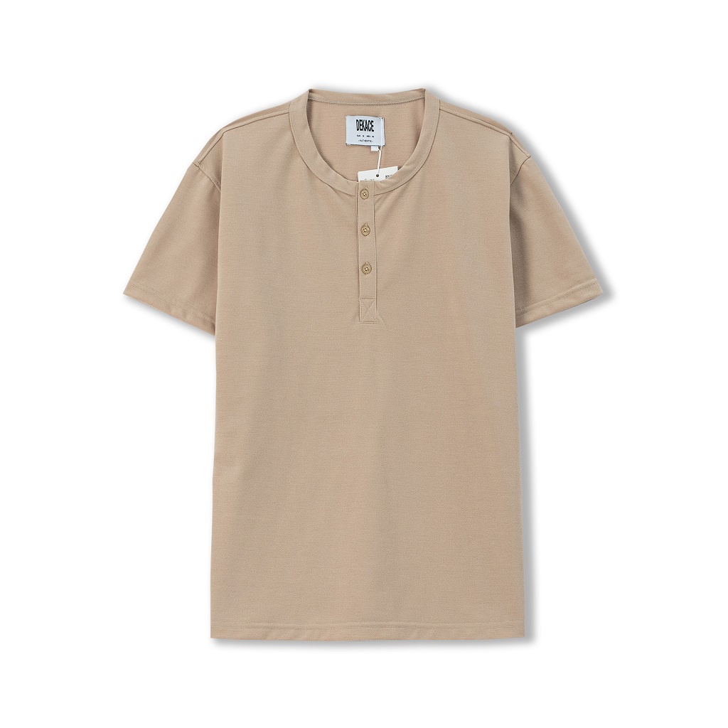 Áo Thun Nam Cổ Henley - Áo Phông Cổ Henley Vải Cotton Cá Sấu Dày Dặn Co Giãn Tay Ngắn