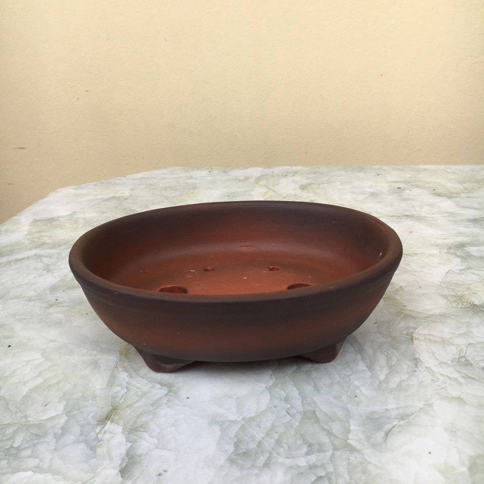 Chậu bonsai Ovan mini đất nung gốm Bát tràng 1 size BM-80