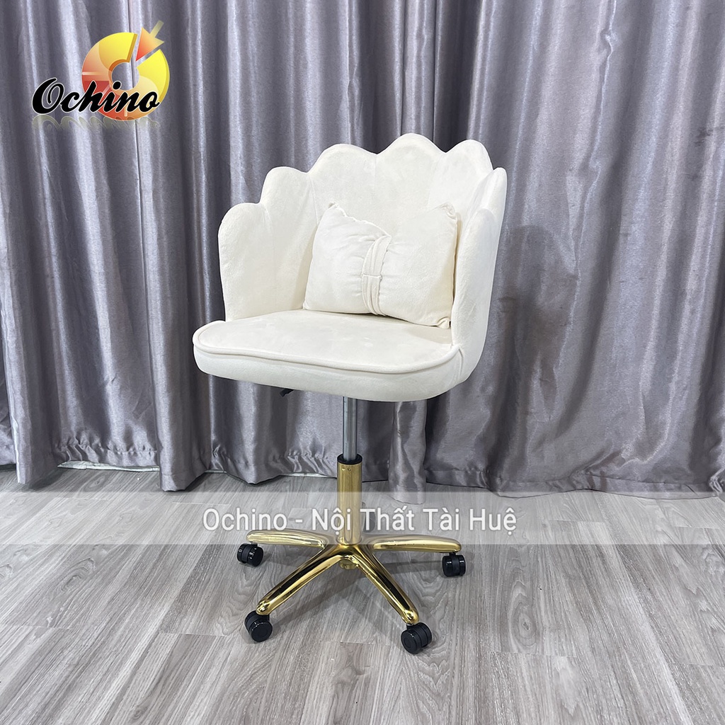 Ghế Trang Điểm Xoay, Ghế Xoay Học Sinh Bánh Xe Chân Vàng Sao Cao Cấp Mẫu Vương Miện Sang Chảnh (Hình Thật Shop Ch