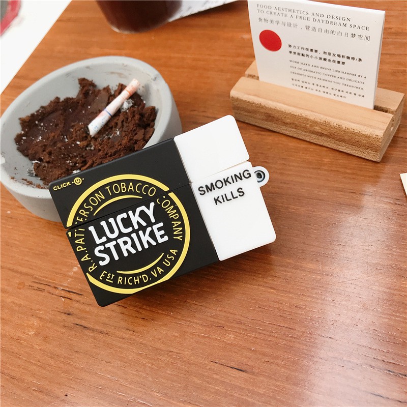 AirPods case hình hộp thuốc lá Lucky strike cigarettes