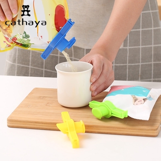 Portable Storage Food Sealing Bag Clips Multifunction Kitchen Accessories Snack Bag Discharge Spout