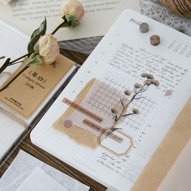 Xấp giấy Kraft (nhiều loại giấy) trang trí Bullet Journal