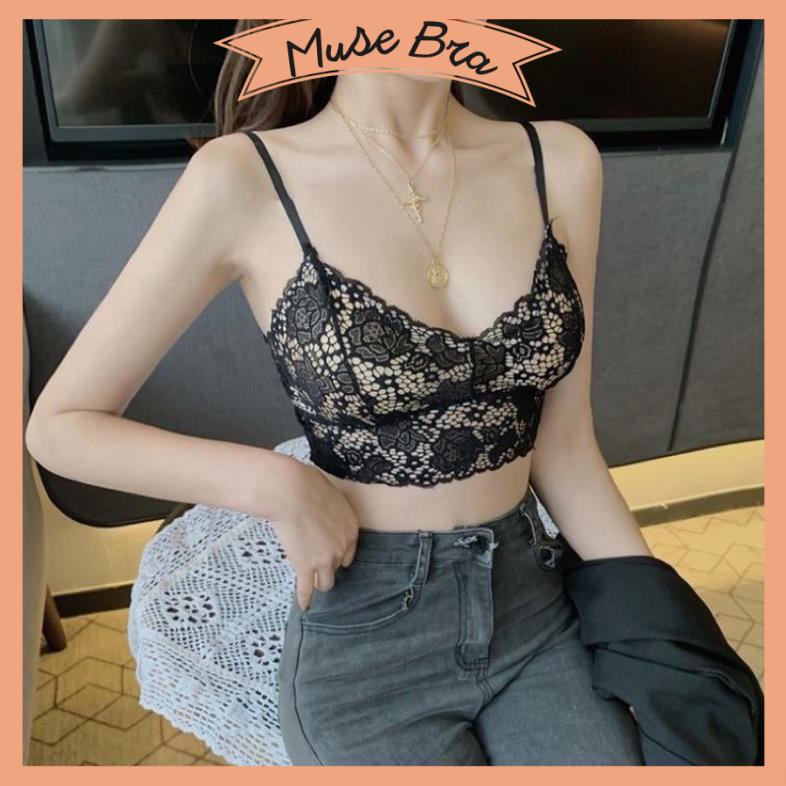 [Giá sỉ] Áo Bra Ren Lỡ 2 Dây Có Lót Ngực Phong Cách Sexy B24