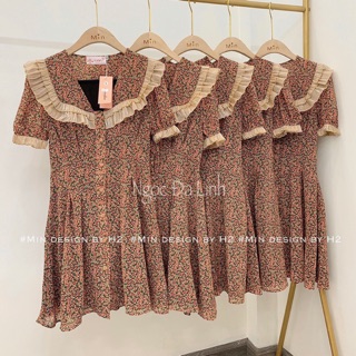 VÁY HOA NHÍ CỔ BÈO PHỐI TƠ ÓNG