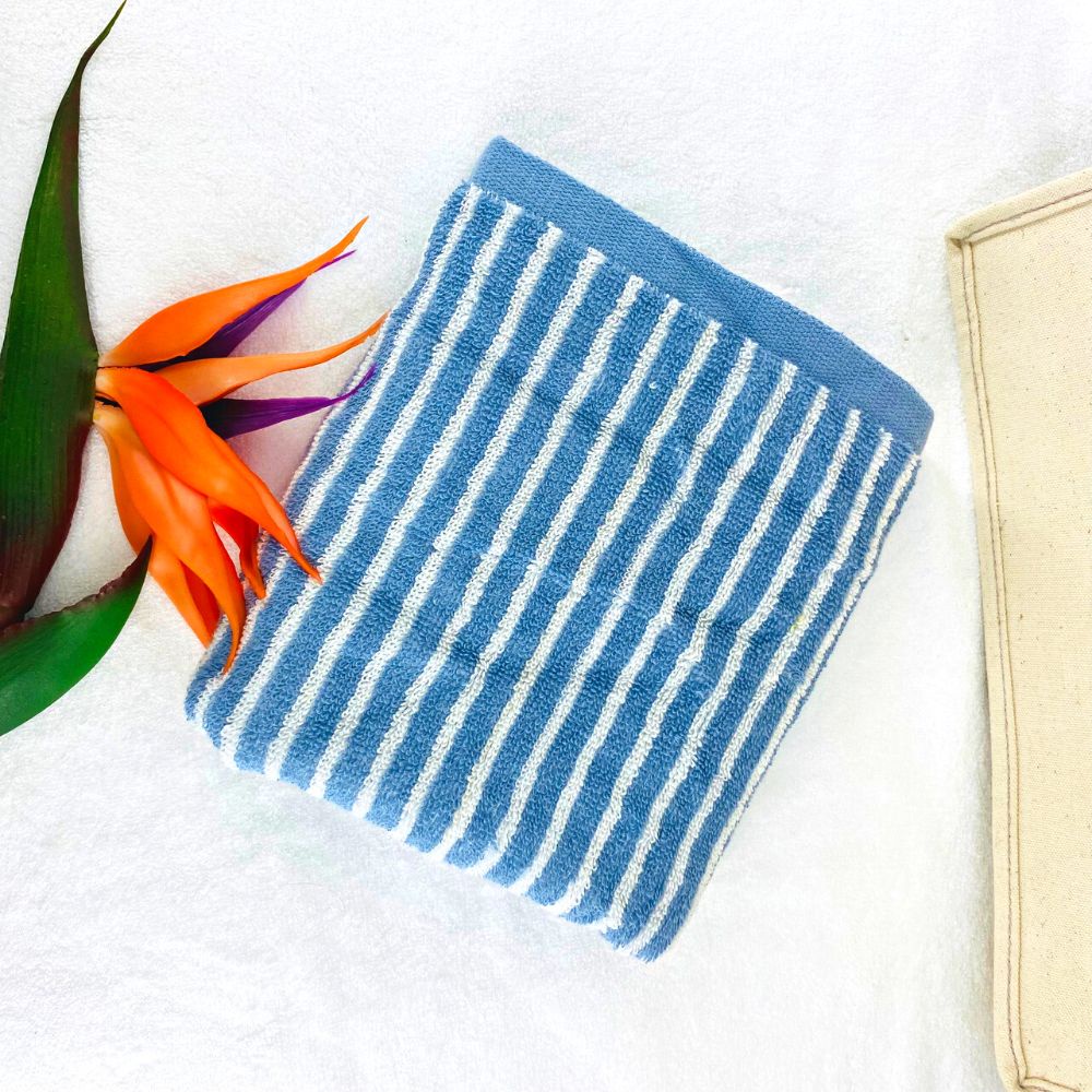 Khăn Tắm Cotton Cao Cấp Sọc Dọc Thiện Phú 60*120*345g, Khăn Đa Năng L379 Bông Sợi Tự Nhiên Thấm Nước Tốt