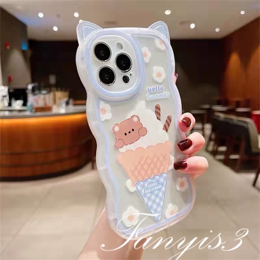 Ốp Điện Thoại Mềm Trong Suốt Họa Tiết Tai Gấu Cho iPhone 14 13 12 11 Pro Max X XR Xs Max 8 7 6 6s Plus SE 2020