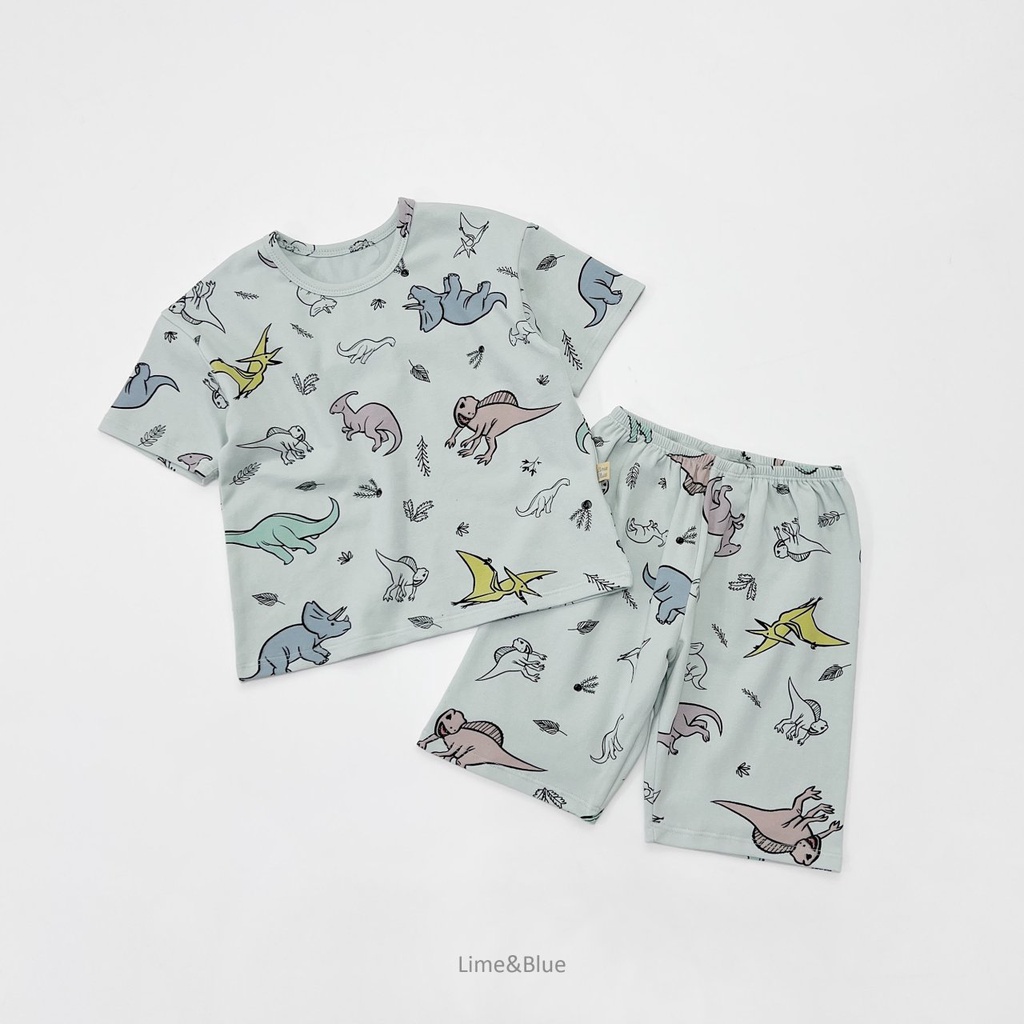 Lime&Blue Bộ đồ khủng long cho bé trai , bé gái