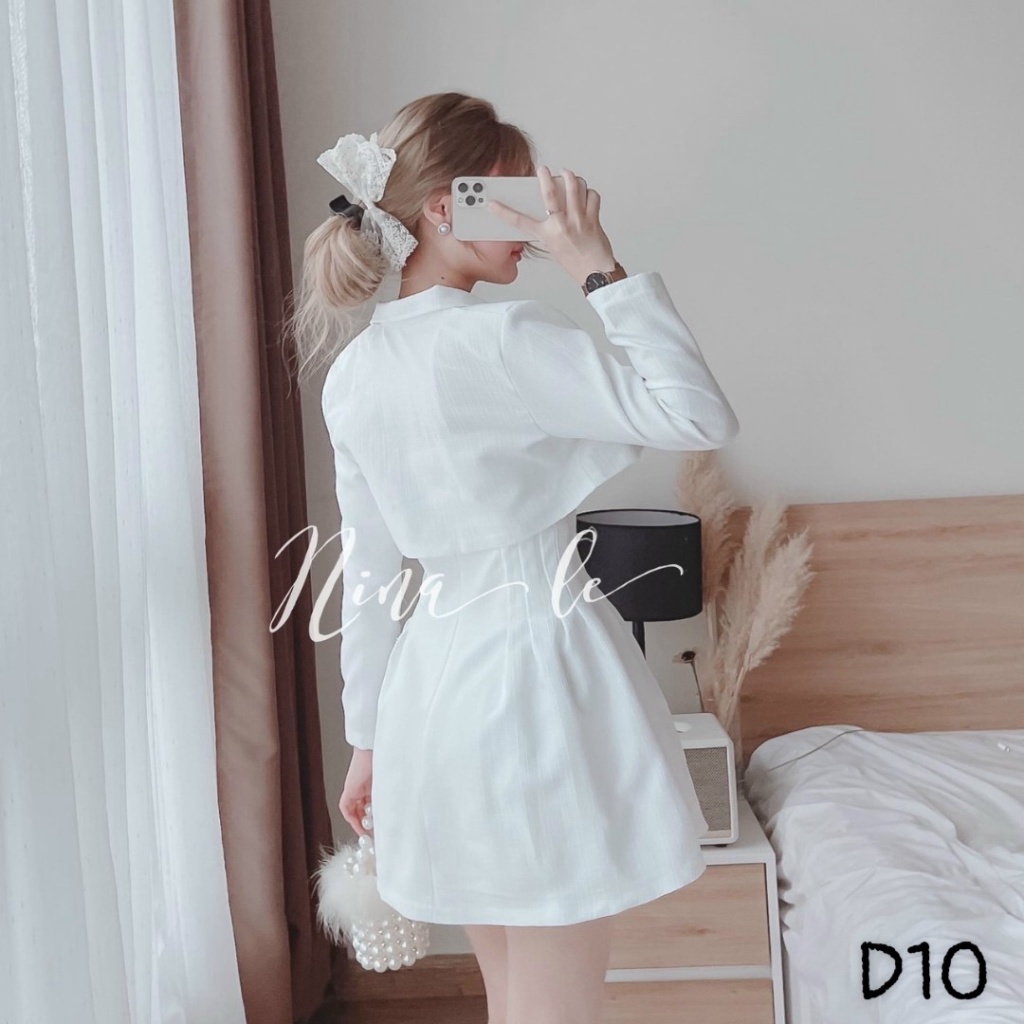 (MẪU MỚI) SÉT ÁO ĐẦM TUYẾT MƯA DỰ TIỆC MÀU TRẮNG TINH  KHÔI SANG CHẢNH PU HHP FASHION