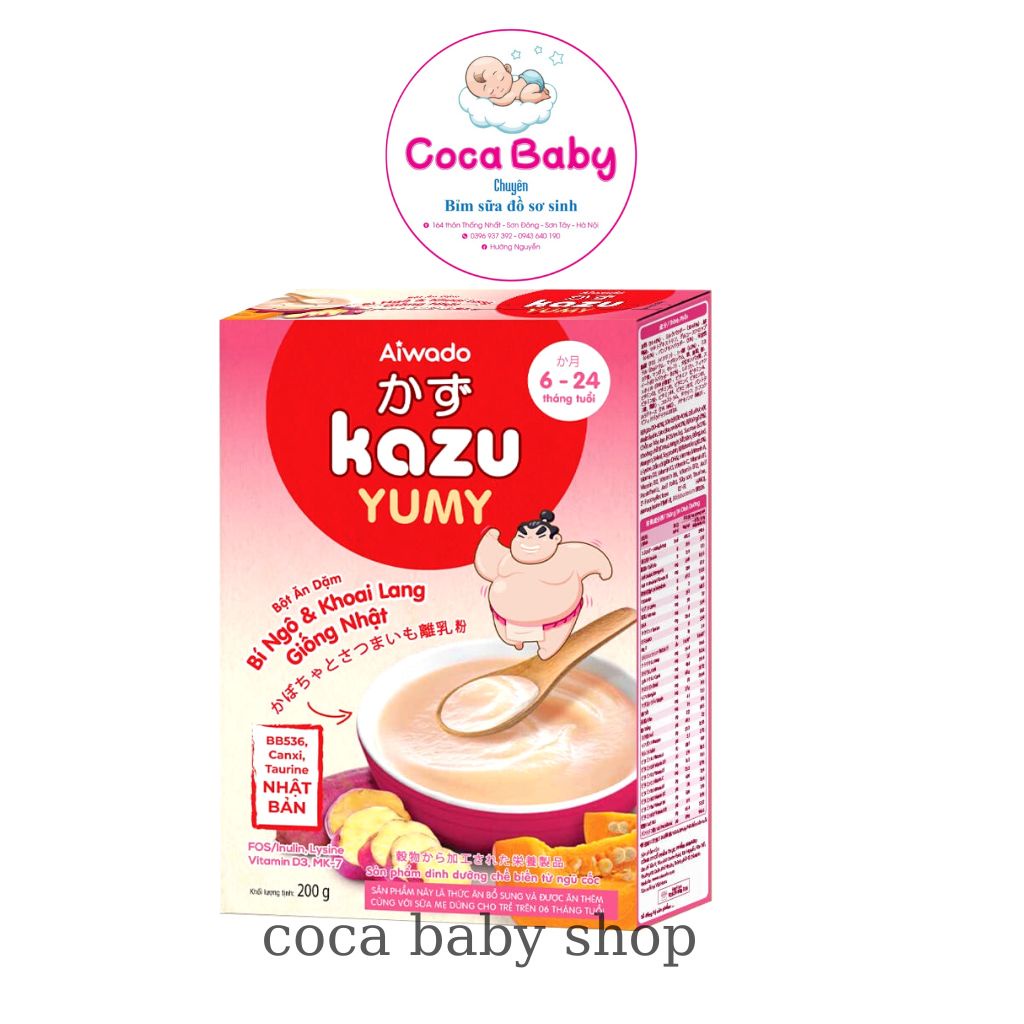 Bột ăn dặm Kazu Yumy đủ vị tốt cho hệ tiêu hóa của bé hộp 200g - Aiwado