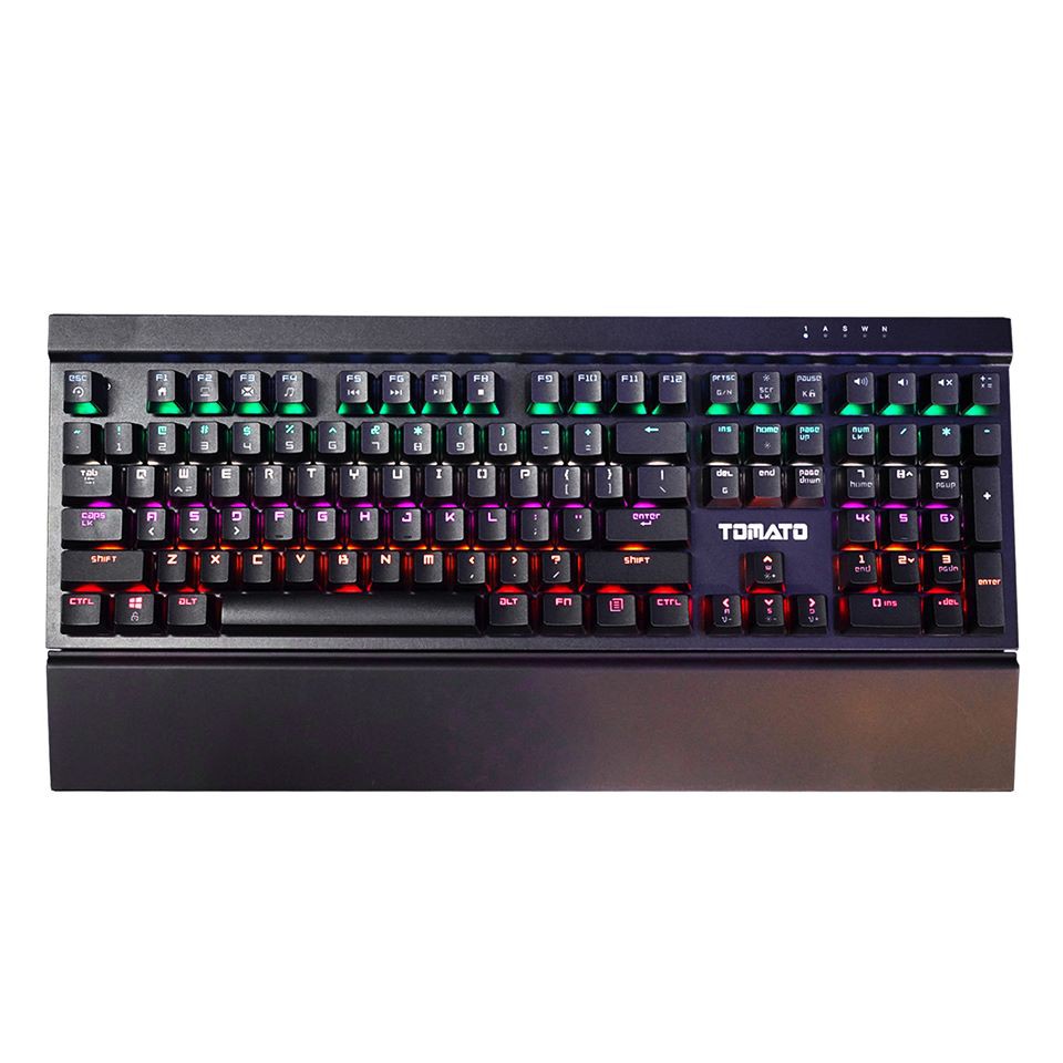 [Mã ELTECHZONE giảm 6% đơn 500K] BÀN PHÍM CƠ TOMATO S250 LED RAINBOW CÓ KÊ TAY ĐI KÈM Chopper Gaming Gear