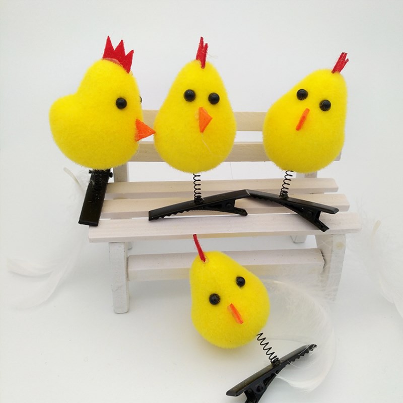 Kẹp Tóc Lò Xo Hình Gà Con/ Gà Bông 3D Siêu Dễ Thương Molangshop