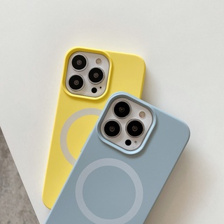 Ốp Điện Thoại TPU Silicone Màu Trơn Mẫu Mới Từ Tính Cho Iphone 13 Pro Max IPhone12