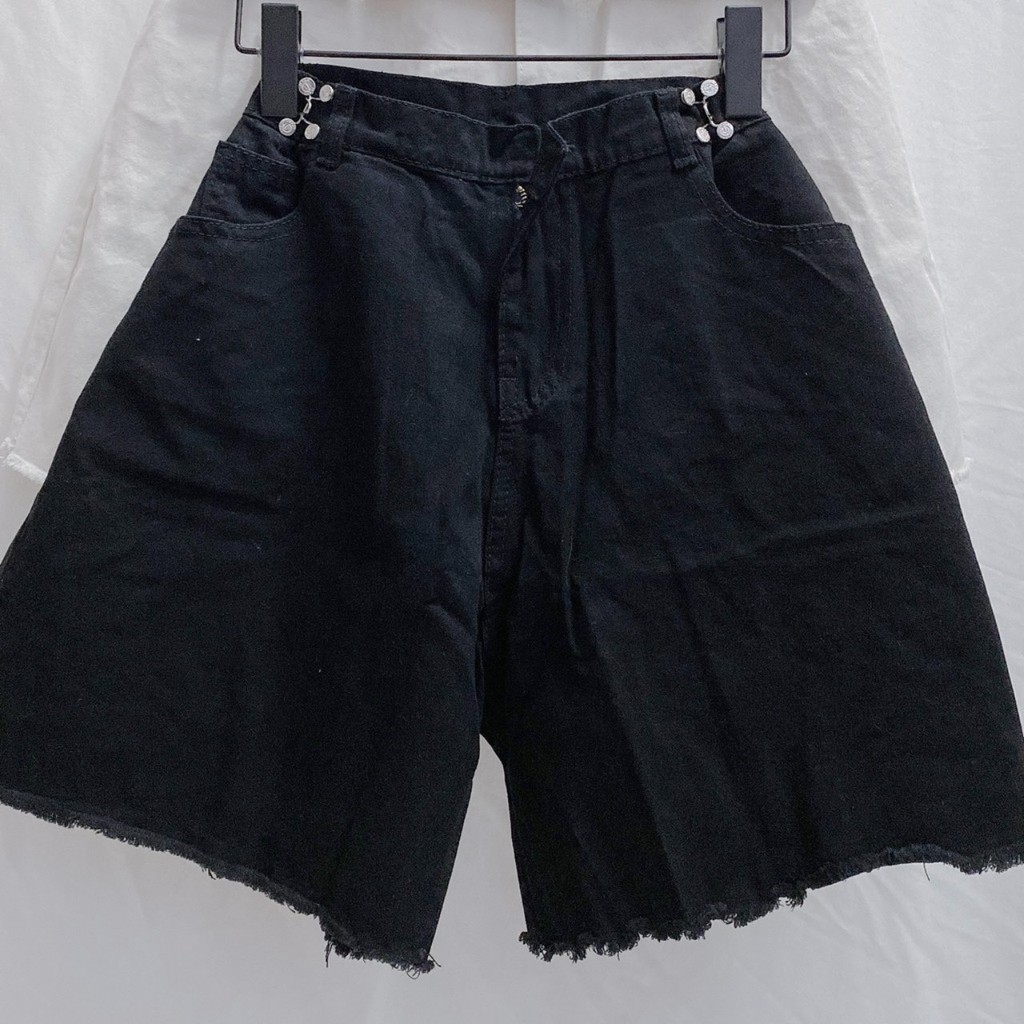 Quần Short Jeans HYY Móc Gài Eo Form Rộng Ulzzang