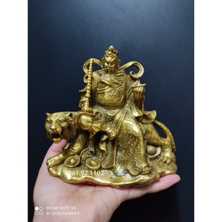 tượng thần tài Triệu Công Minh cưỡi hổ bằng đồng nguyên chất,chiêu tài lộc,13cm (  y hình )