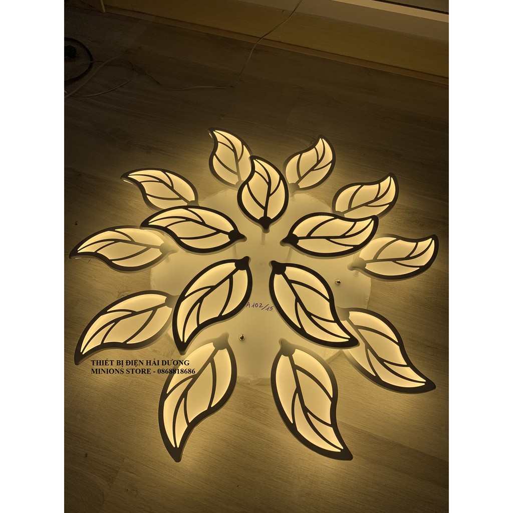 Đèn led ốp trần hình 15 lá NT026 - Decor Trang Trí - 3 chế độ ánh sáng - Có Điều Khiển Từ Xa - Có Video