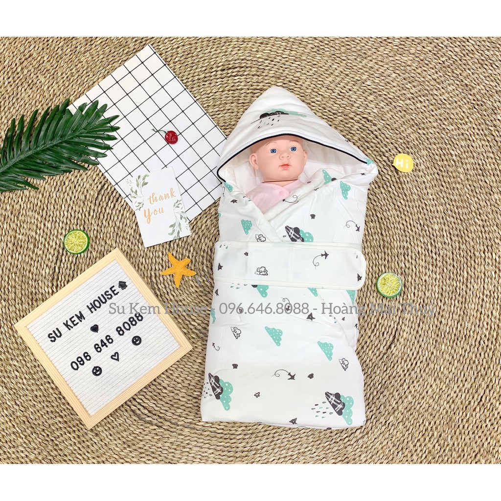 [Rẻ Vô Địch] Chăn ủ Muslin trần bông - Chăn ủ đón sơ sinh