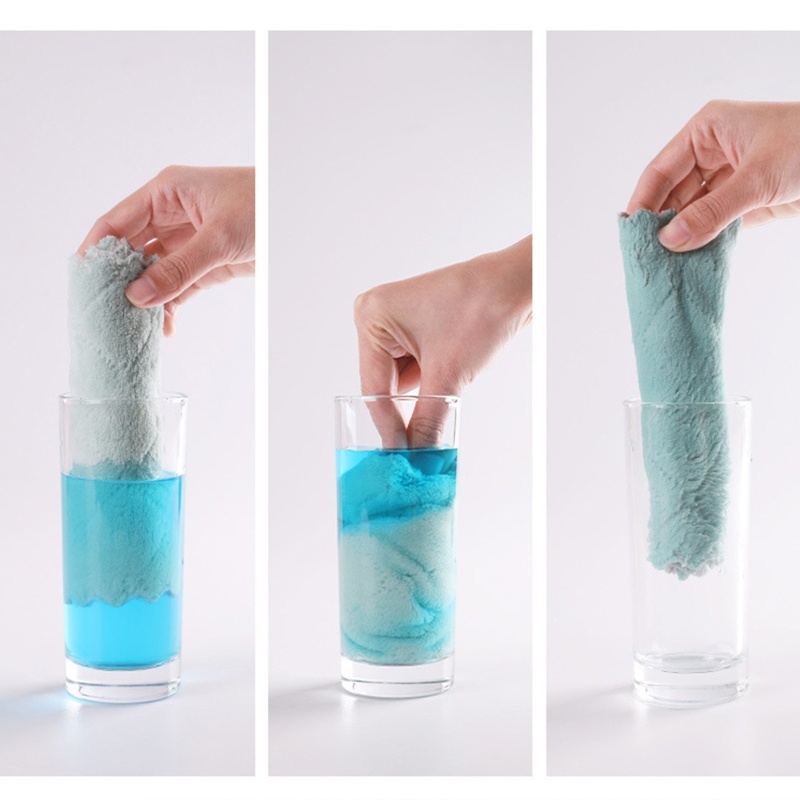 Khăn Lau Chén Dĩa Bằng Sợi Micro Thấm Hút Chống Dính Dầu Tiện Dụng Cho Nhà Bếp