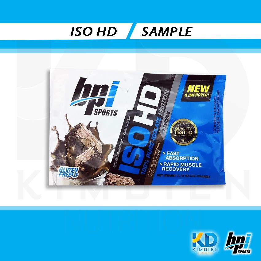 Gói thử Sample sữa tăng cơ bắp Bpi Iso HD 100% whey isolate 1 lần dùng (32gram)