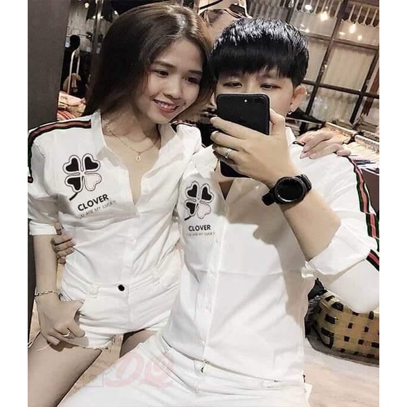 ÁO SƠ MI CẶP ĐÔI NAM NỮ LOVE YOU - GIÁ 1 ÁO