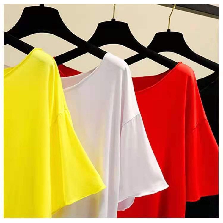Áo Thun Crop Top Dáng Rộng Tay Ngắn In Chữ Size Lớn 40-150KG Cho Nữ C9193