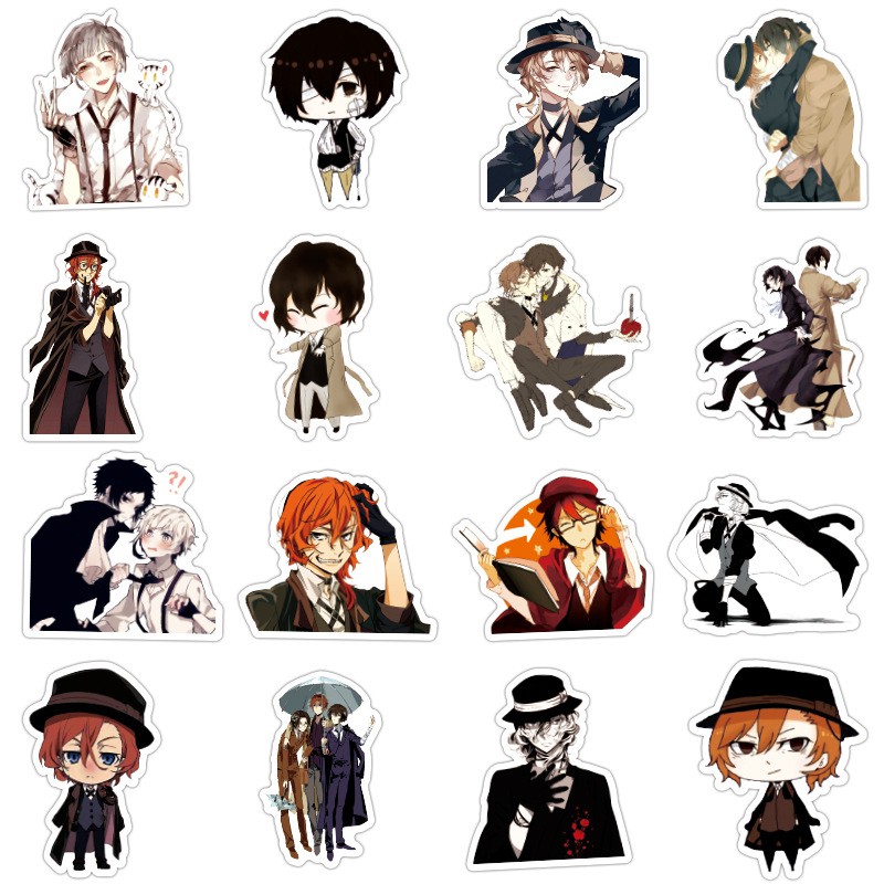 Miếng dán Sticker Anime/Manga Bungou Stray Dog trọn bộ 50 hình - In rõ ràng sắc nét khó tróc