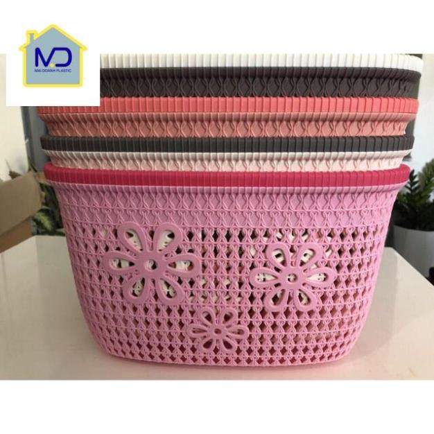 (hot) Giỏ hoa nhựa Việt Nhật có quai - Giỏ đựng đồ chơi, quần áo tiện dụng