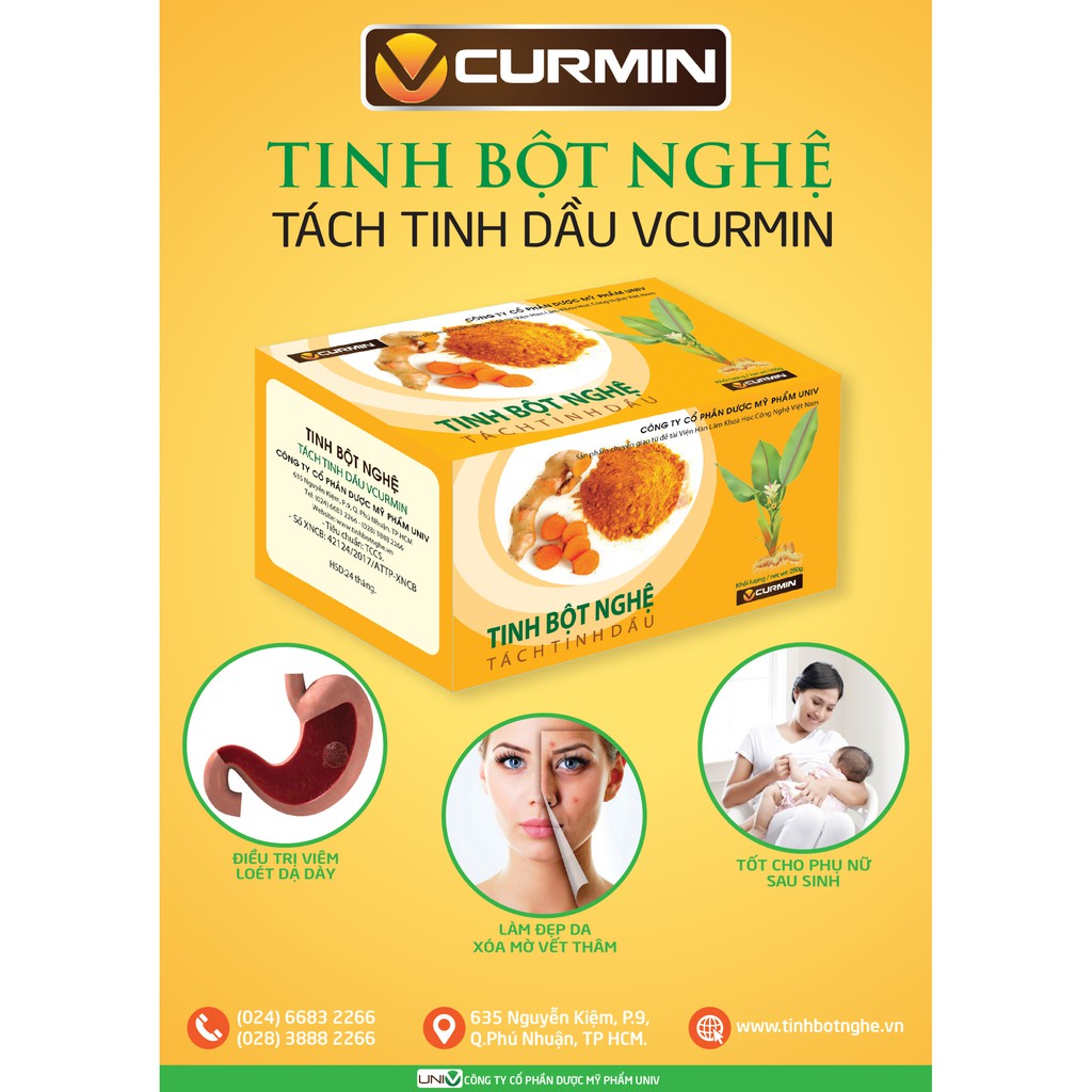 Tinh Bột Nghệ VCurmin Viện Khoa Học Công Nghệ 250g