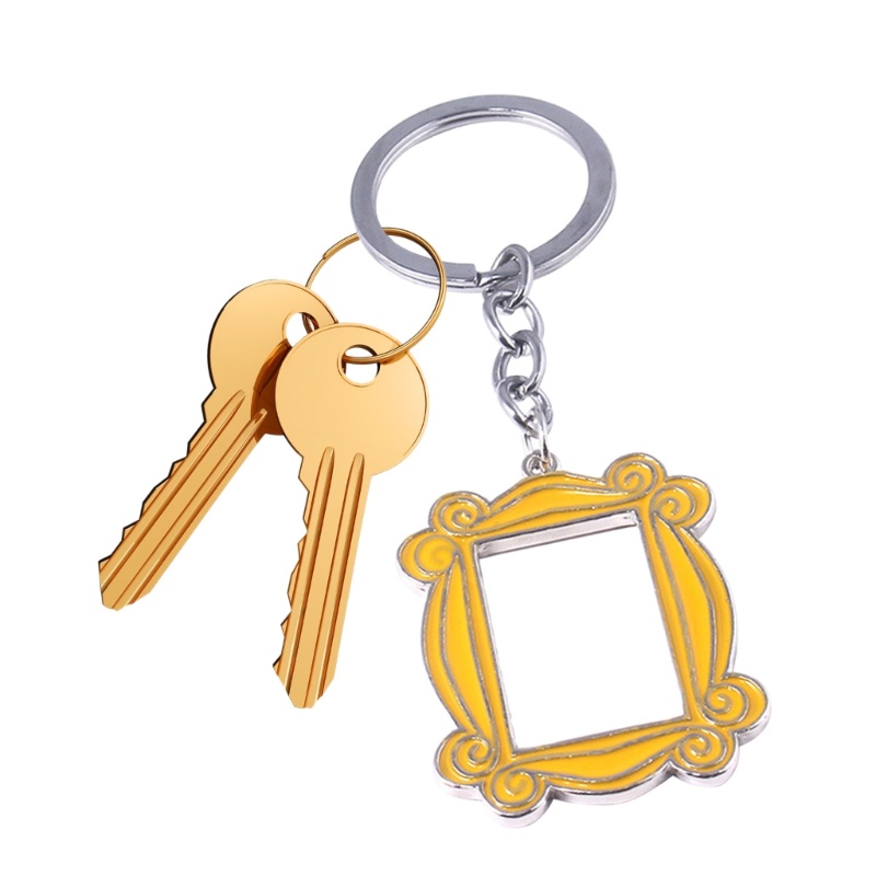 Unstop * Móc Khóa Dạng Khung Hở Lỗ Màu Vàng Kích Thước 3x4cm Trang Trí Cửa Ra Vào