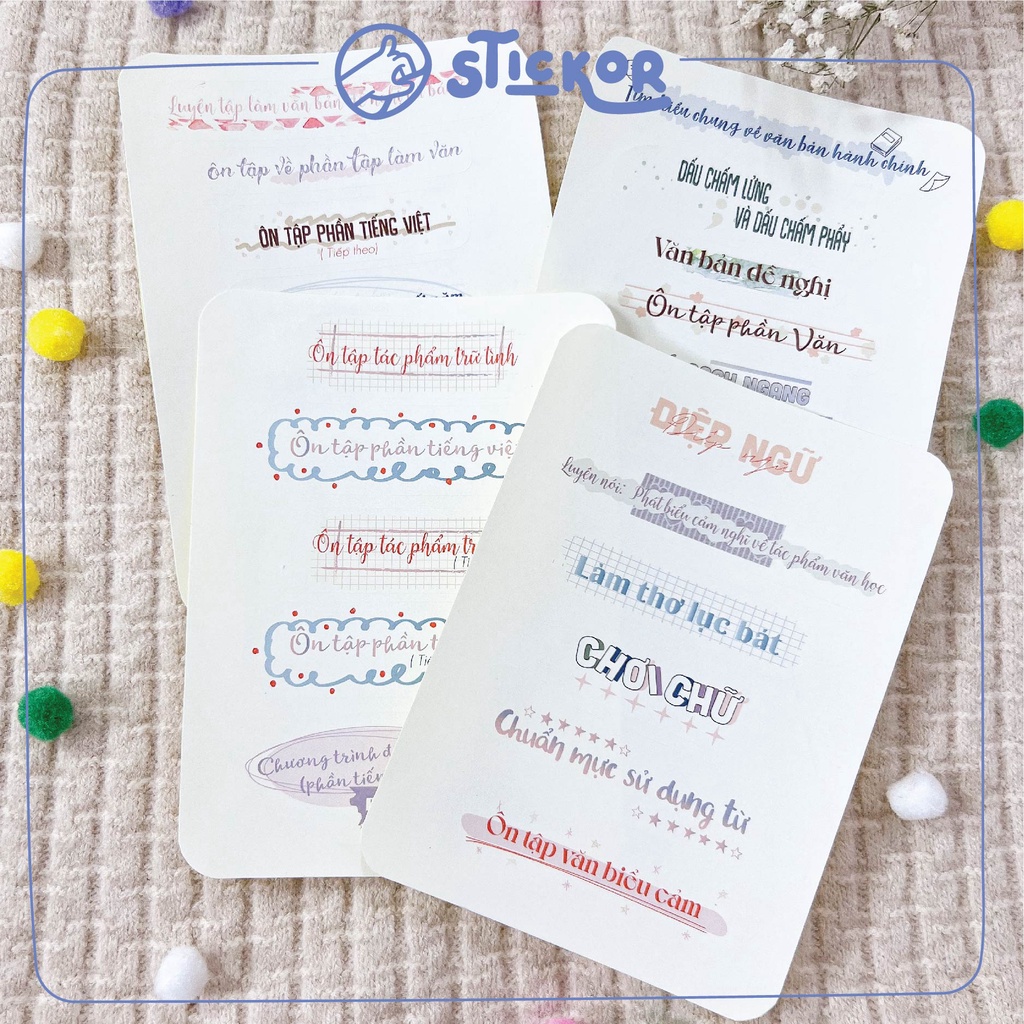 Sticker tựa bài ngữ văn lớp 7
