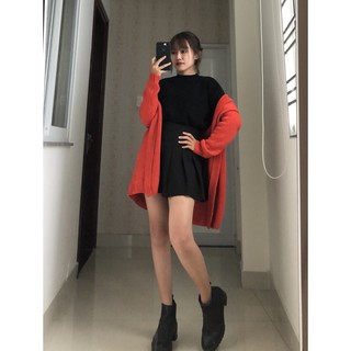 Áo khoác len phom dài màu đỏ màu xanh AK1 AK2