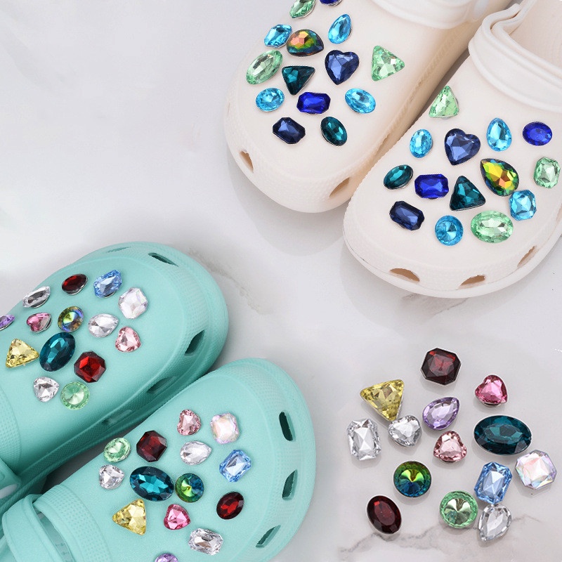 Bộ Phụ Kiện Khóa Giày Crocs Đính Đá Pha Lê Hình Hoa Độc Đáo DIY