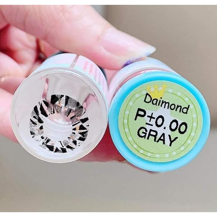 Kính áp tròng TinTin | Lens Diamond Gray Đủ Màu Nâu, Xám Tự Chọn , Giãn tròng tự nhiên, Sử dụng 6 tháng, Độ cận 0 đến